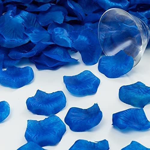 Deep Blue Rose Flower Petals,2500 Pcs Fake Royal Blue Rose Petals for Romantic Night for Him Set,2.3'' Rose Petals for Decorations