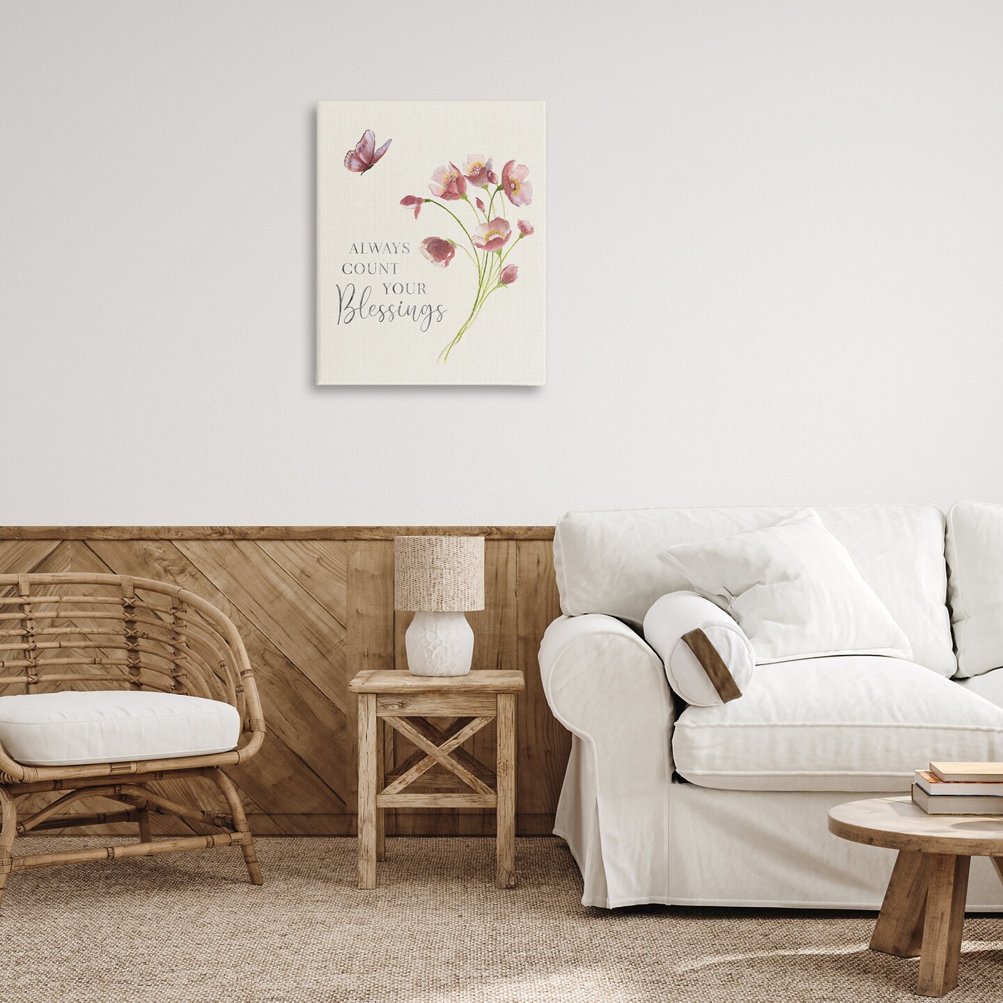 Stupell Industries Count Your Blessings Florals Canvas Design by Janet Tava