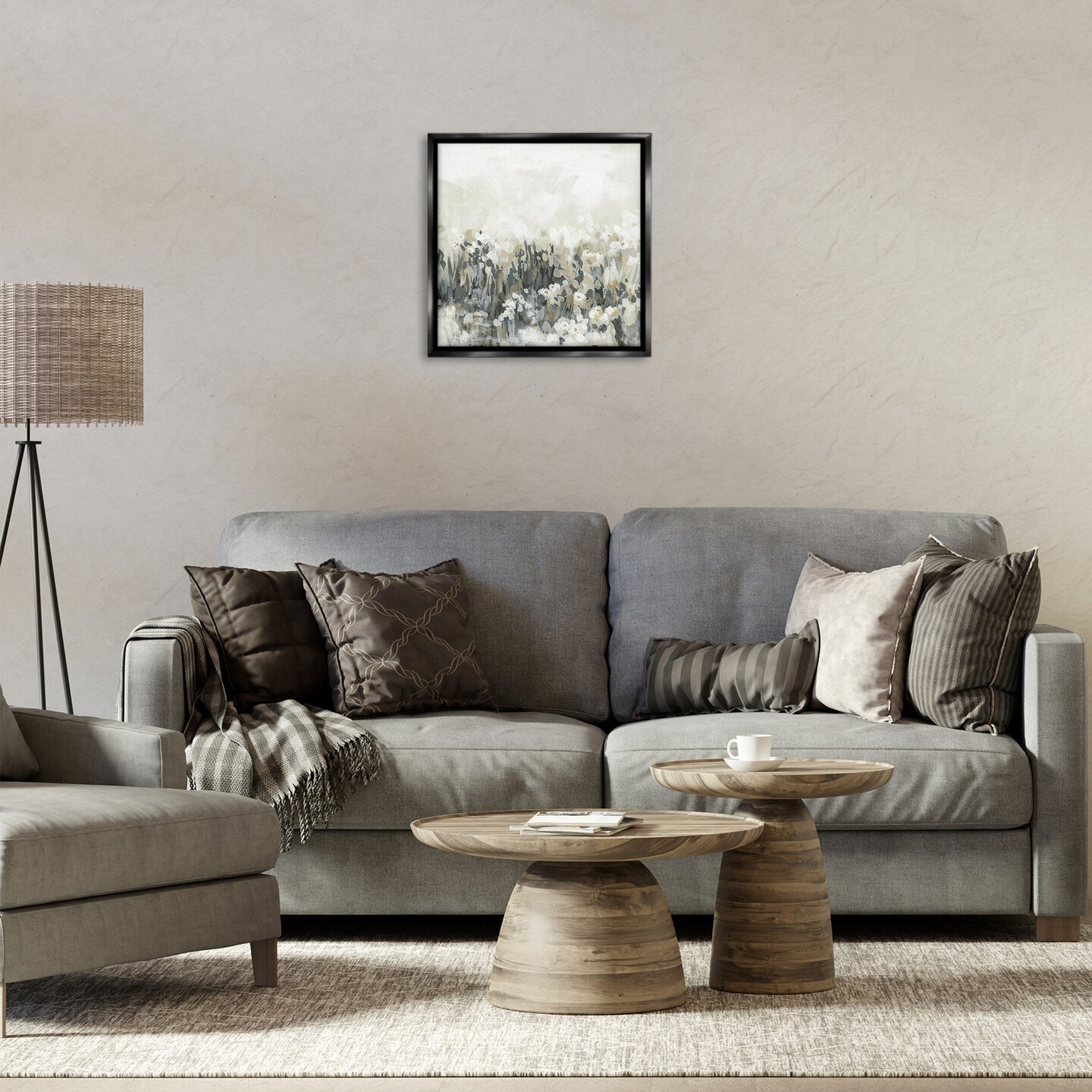 Stupell Industries Grey & Beige Landscape Floating Frame Design by June Erica Vess