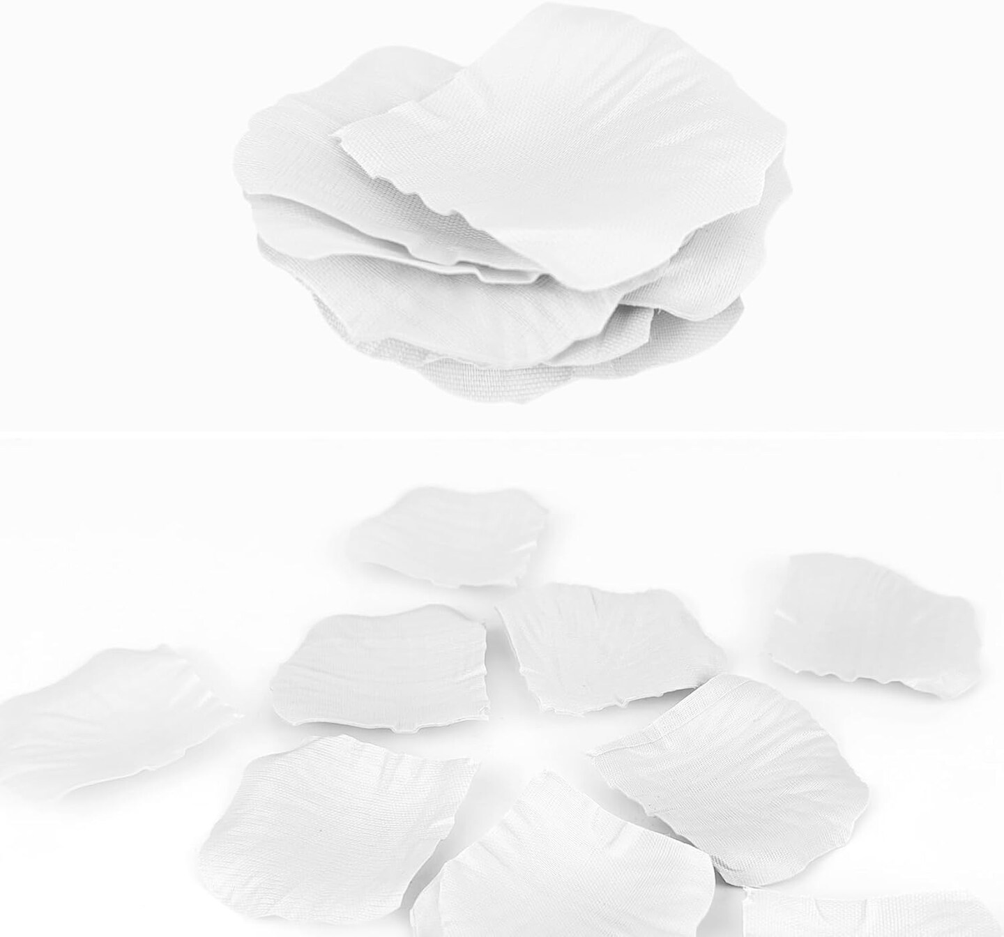 500 Pcs Exquisite White Rose Petals, Emulation Silk Rose Petals, Artificial Flower Petal