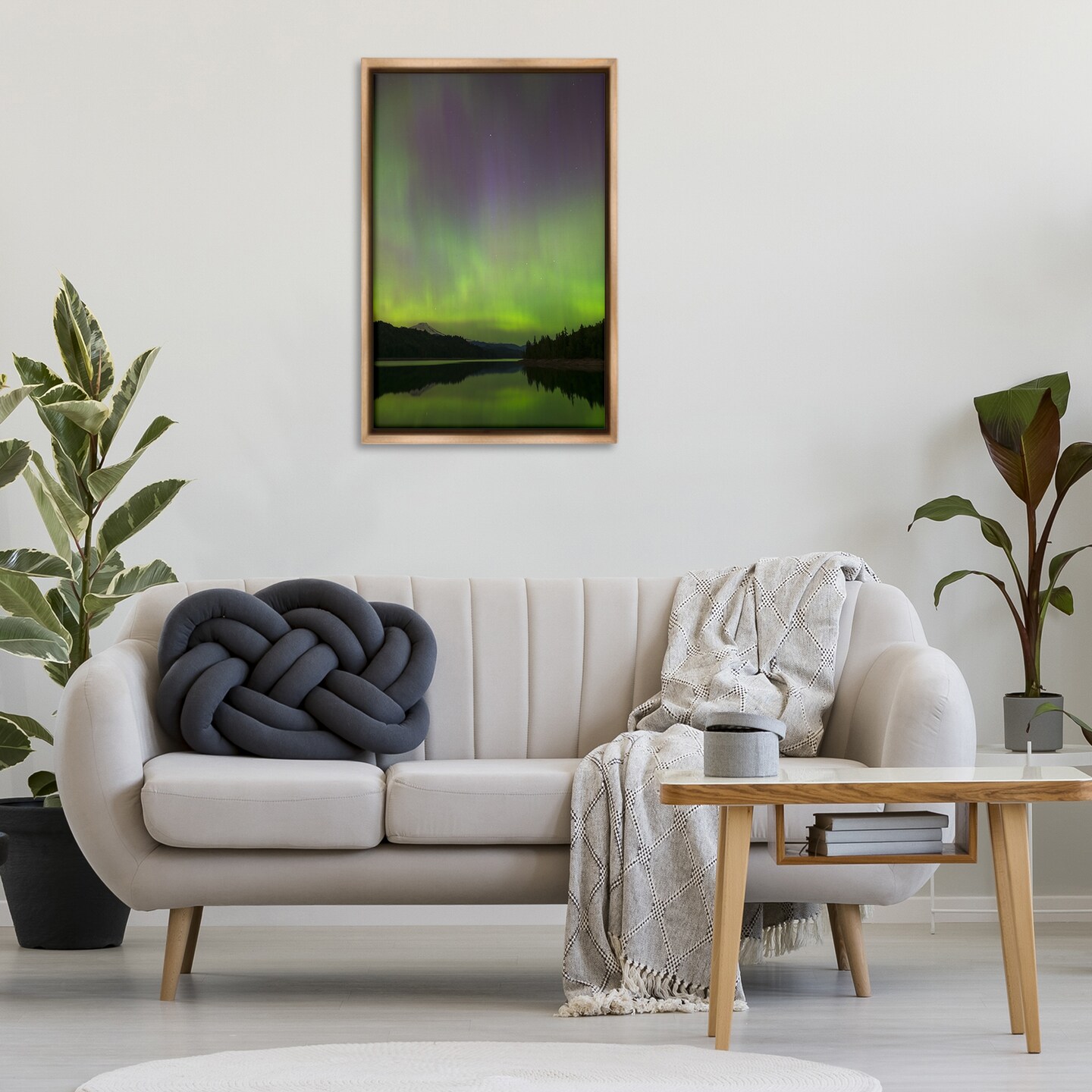 Stupell Industries Green Aurora Landscape Floating Frame Design by Nancy Crowell