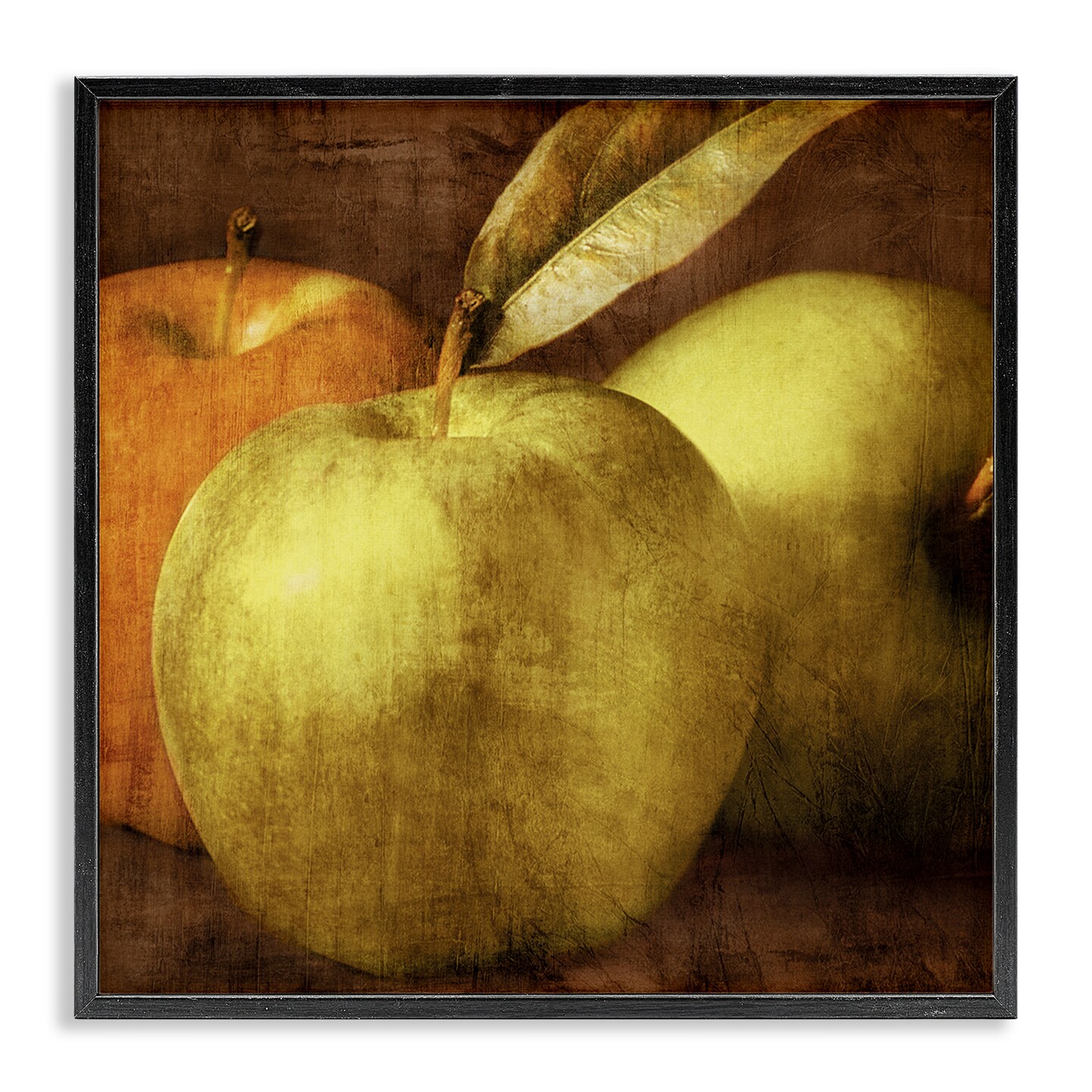Stupell Industries Vintage Apples Close Up Framed Giclee Design by Caroline Kelly