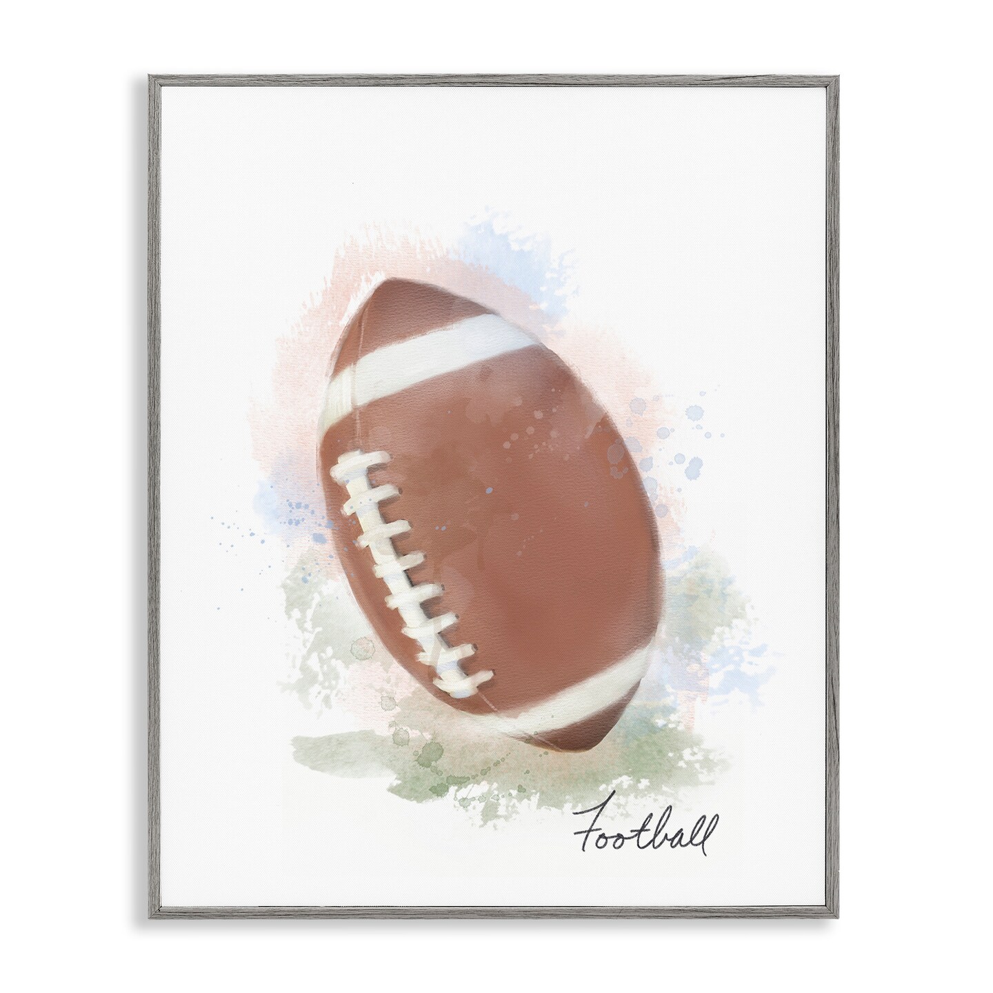Stupell Industries Soft Pastel Football Framed Giclee Design by Matthew Piotrowicz