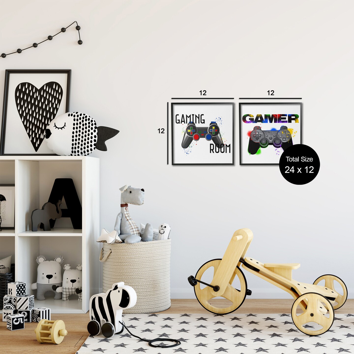 Stupell Industries Retro Gaming Room Control 2pc Framed Giclee Set Design by Kim Allen, Marcus Prime