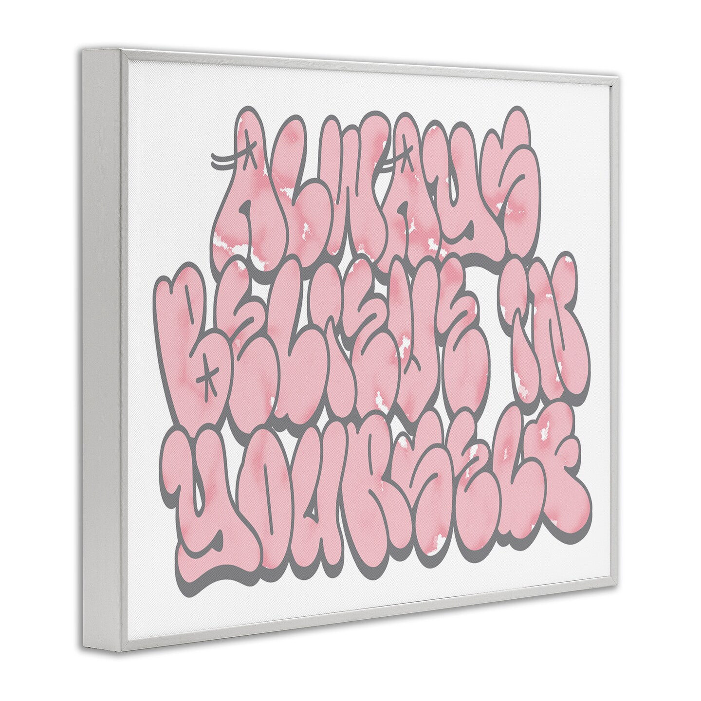 Stupell Industries Believe in Yourself Graffiti Framed Giclee Design by Marcus Prime