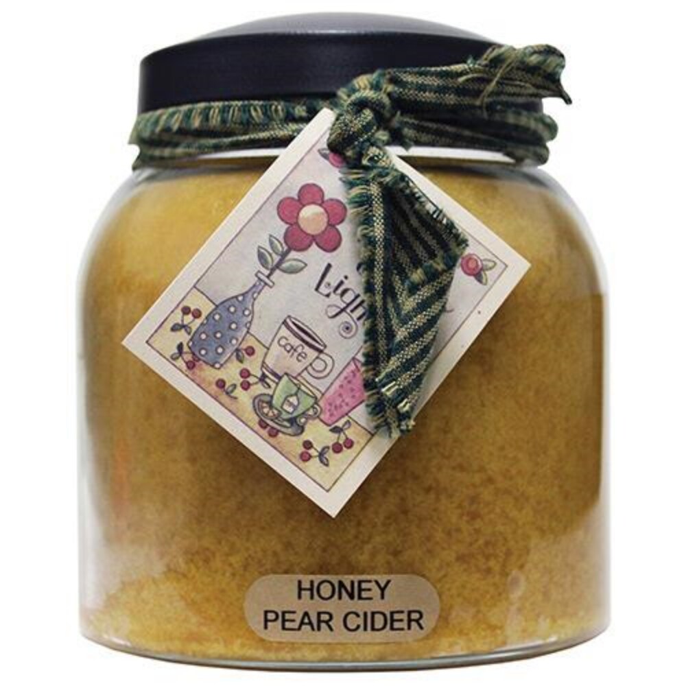34 Ounce Yellow Honey Pear Cider Papa Clean Burning Paraffin Wax Jar Candle with Dual Wicks