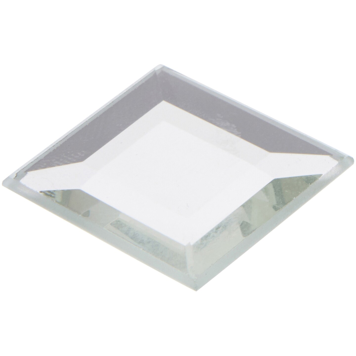 Plymor 1&#x22; Square, 3mm Thick Beveled Glass Mirror