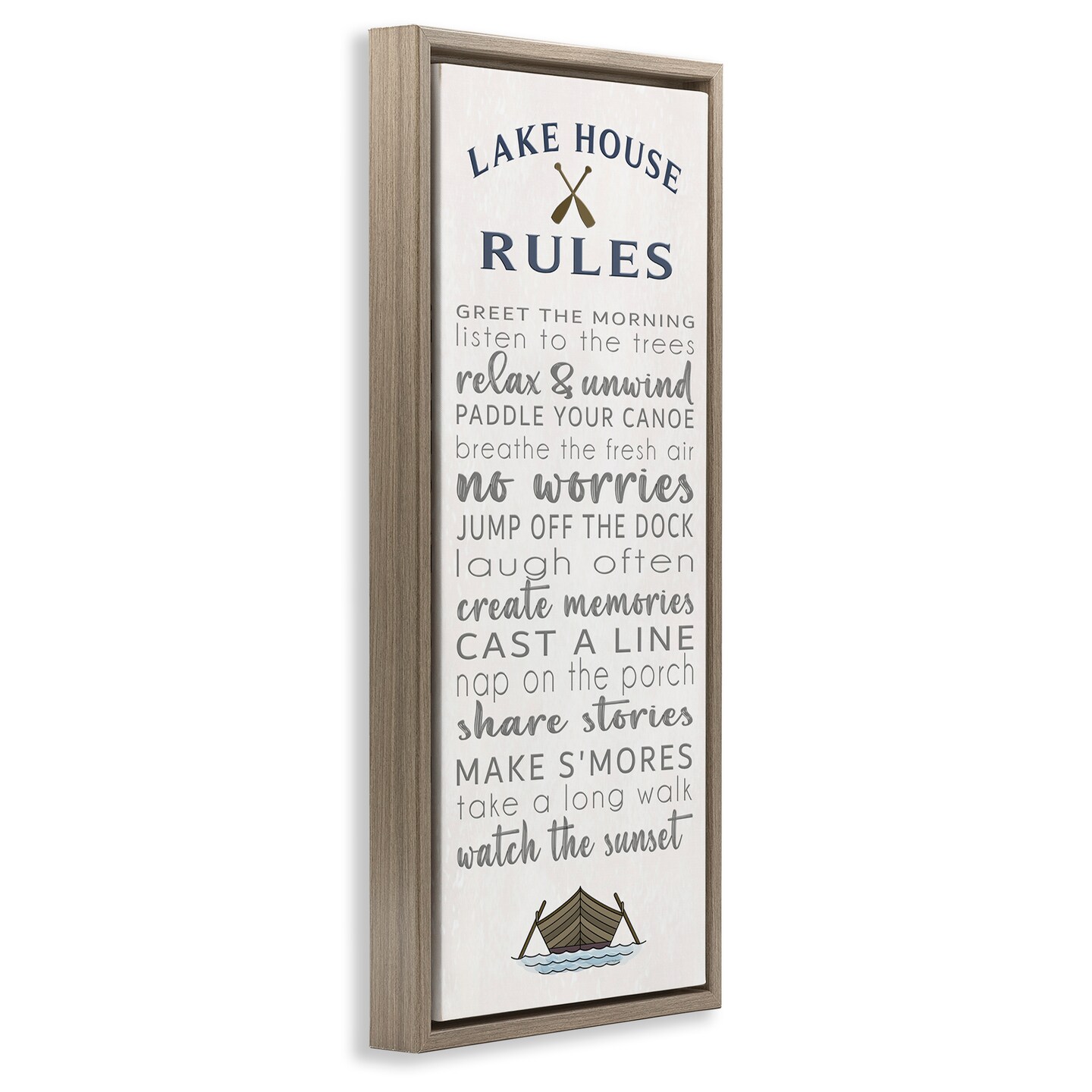 Stupell Industries Fun Lake House Rules Floating Frame Design by Seven Trees Design