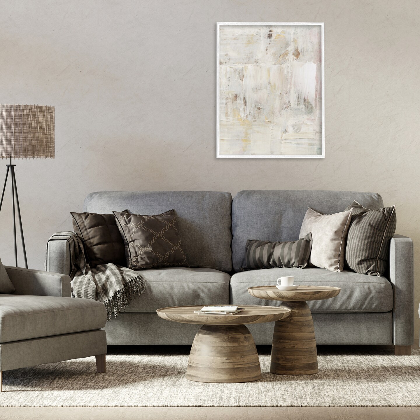 Stupell Industries Natural Abstract Pattern Framed Giclee Design by Victoria Barnes