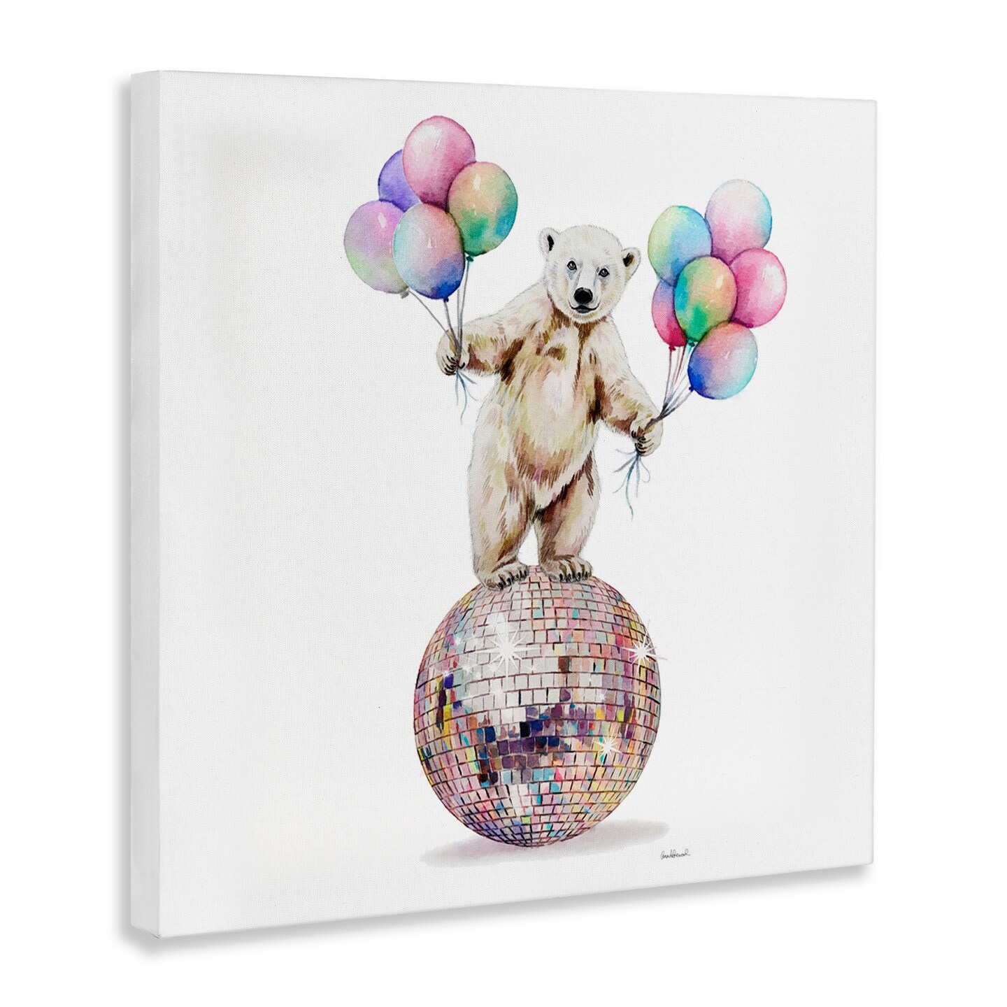 Stupell Industries Polar Bear &#x26; Balloons Canvas Design by Amanda Greenwood