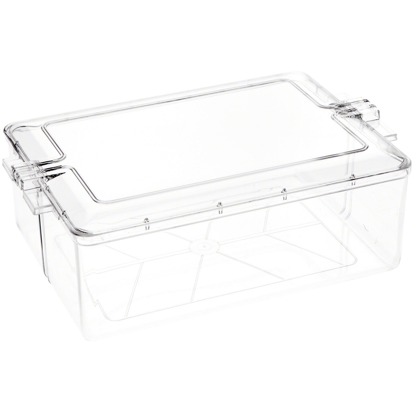 Pioneer Plastics 195C Clear Rectangular Plastic Container, 10.625&#x22; W x 7.625&#x22; D x 3.75&#x22; H