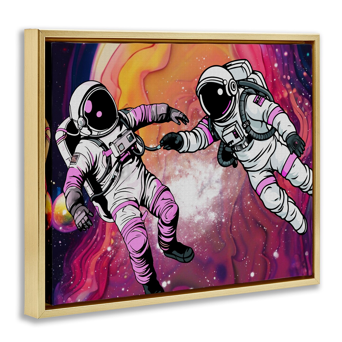 Stupell Industries Swirling Cosmic Space Astronauts Floating Frame Design by Jesse Keith