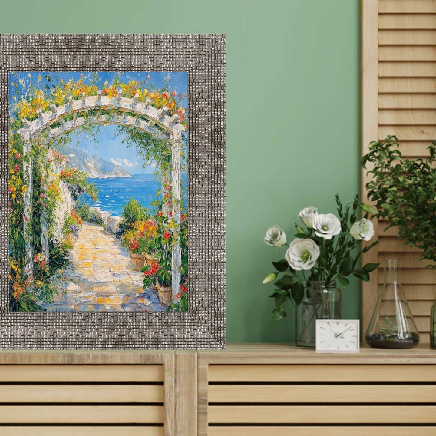 Modern Wide Glitter Silver Gunmetal Picture Frame 19x27 frame