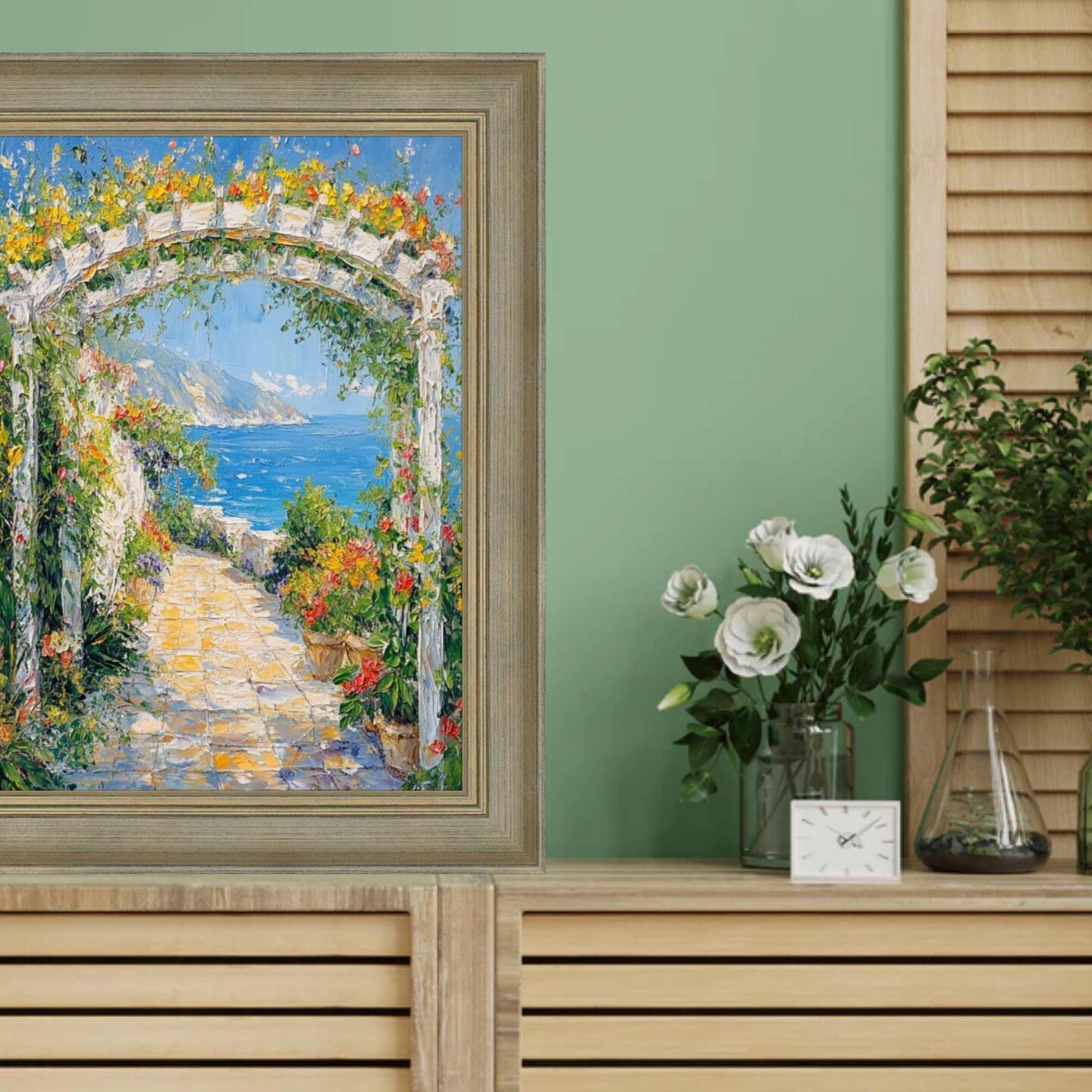 Traditional Aged Silver Scoop Picture Frame 24x36 frame