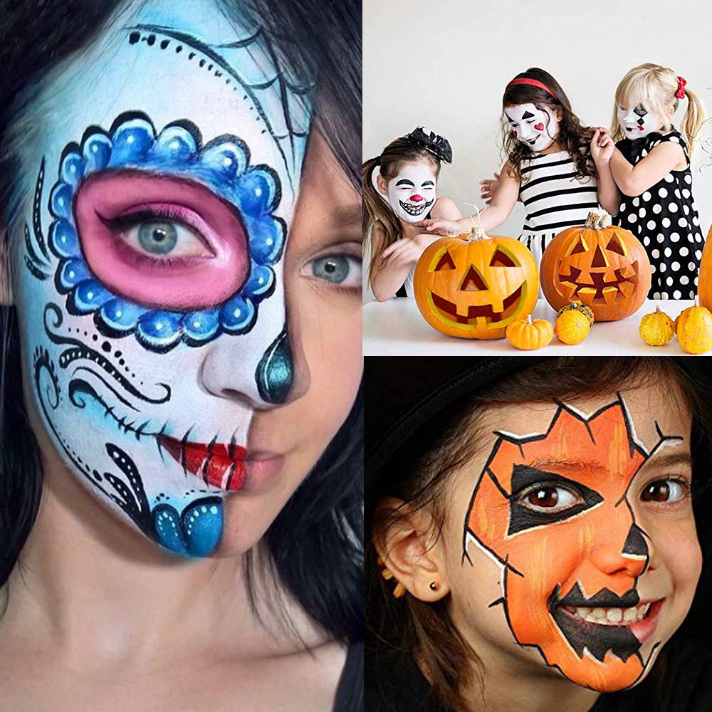 Face Body Paint Oil, Professional 15 Colors FX Makeup Palette- Non Toxic Hypoallergenic Safe Facepaint for Halloween, Cosplay Costumes, Parties and Festivals