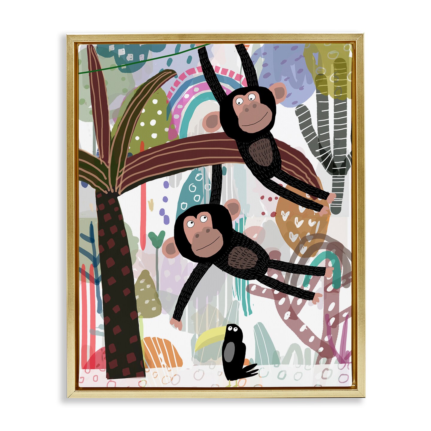 Stupell Industries Exotic Monkey & Toucan Floating Frame, design by Carla Daly