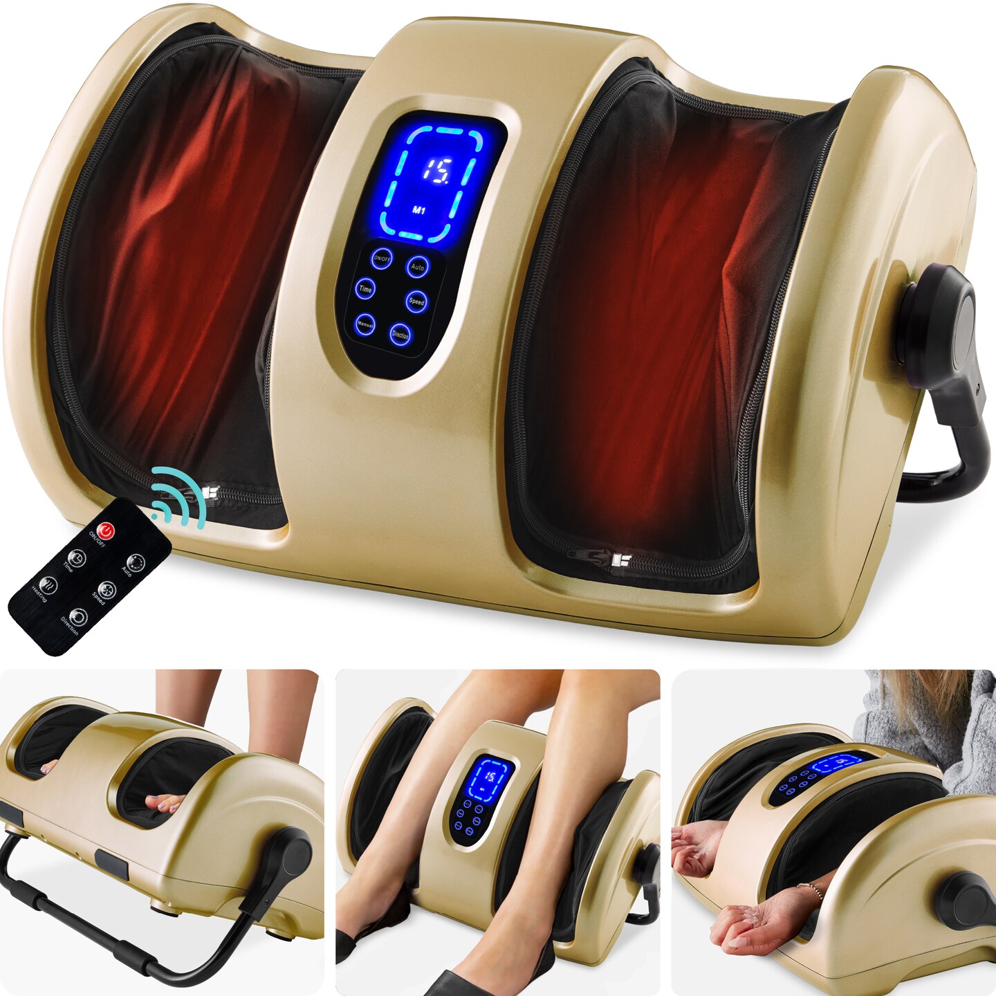Best Choice Products Foot Massager Machine, Therapeutic Reflexology Massager w/ High-Intensity Rollers