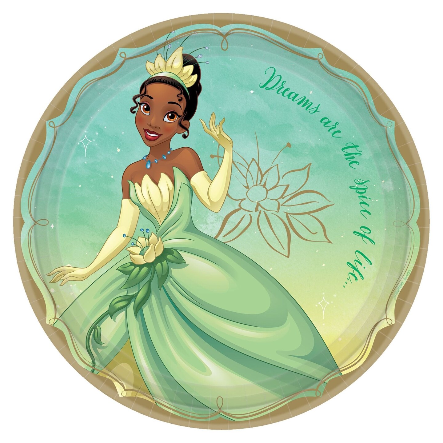 Tiana Princess and the Frog 9&#x22; Round Luncheon Plates - 8ct