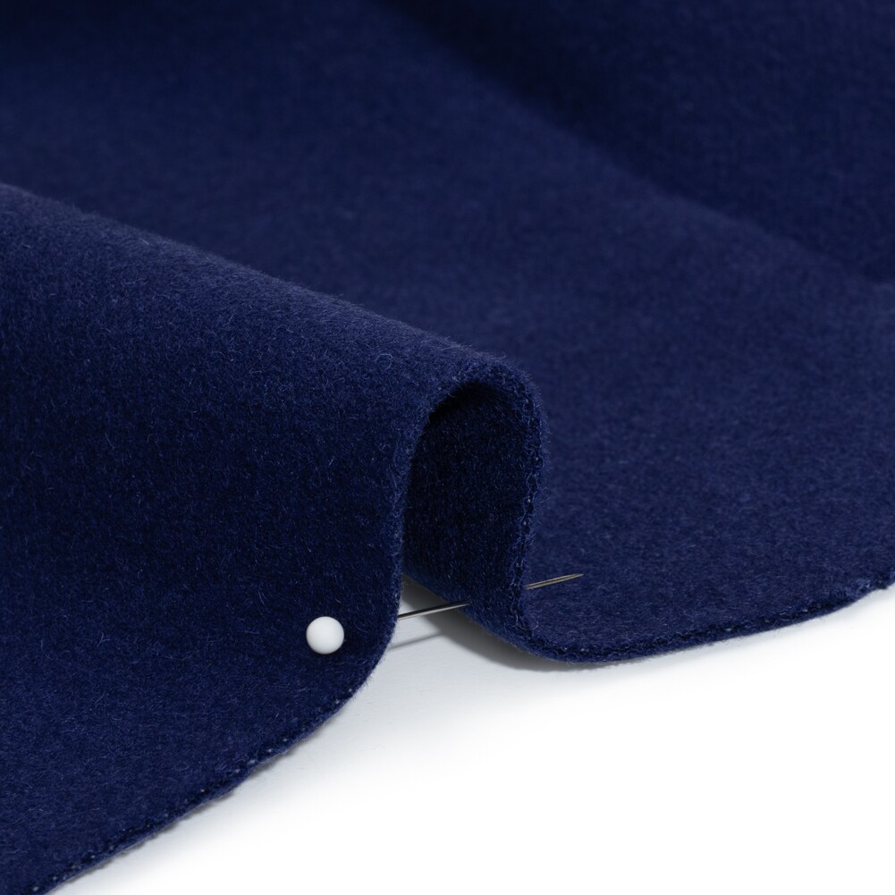 1 Yard Bright Navy Virgin Wool and Cashmere Double Cloth Coating Astana Collection 58 Inches Width