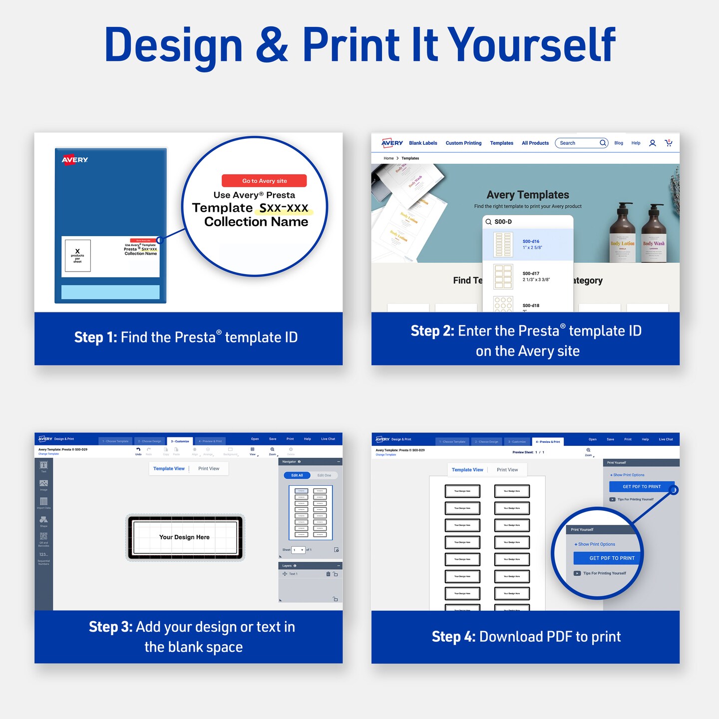 Avery Printable Round Labels, Gold Edge Dots, 3&#x22; Diameter, Matte White Round Labels, Permanent, Laser/Inkjet, 60ct, Great for Product Labels