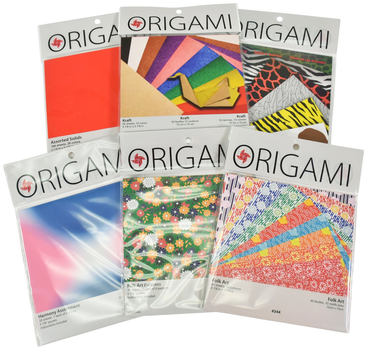 Sax Origami Paper School Pack, Assorted Patterns and Colors, 265 Sheets