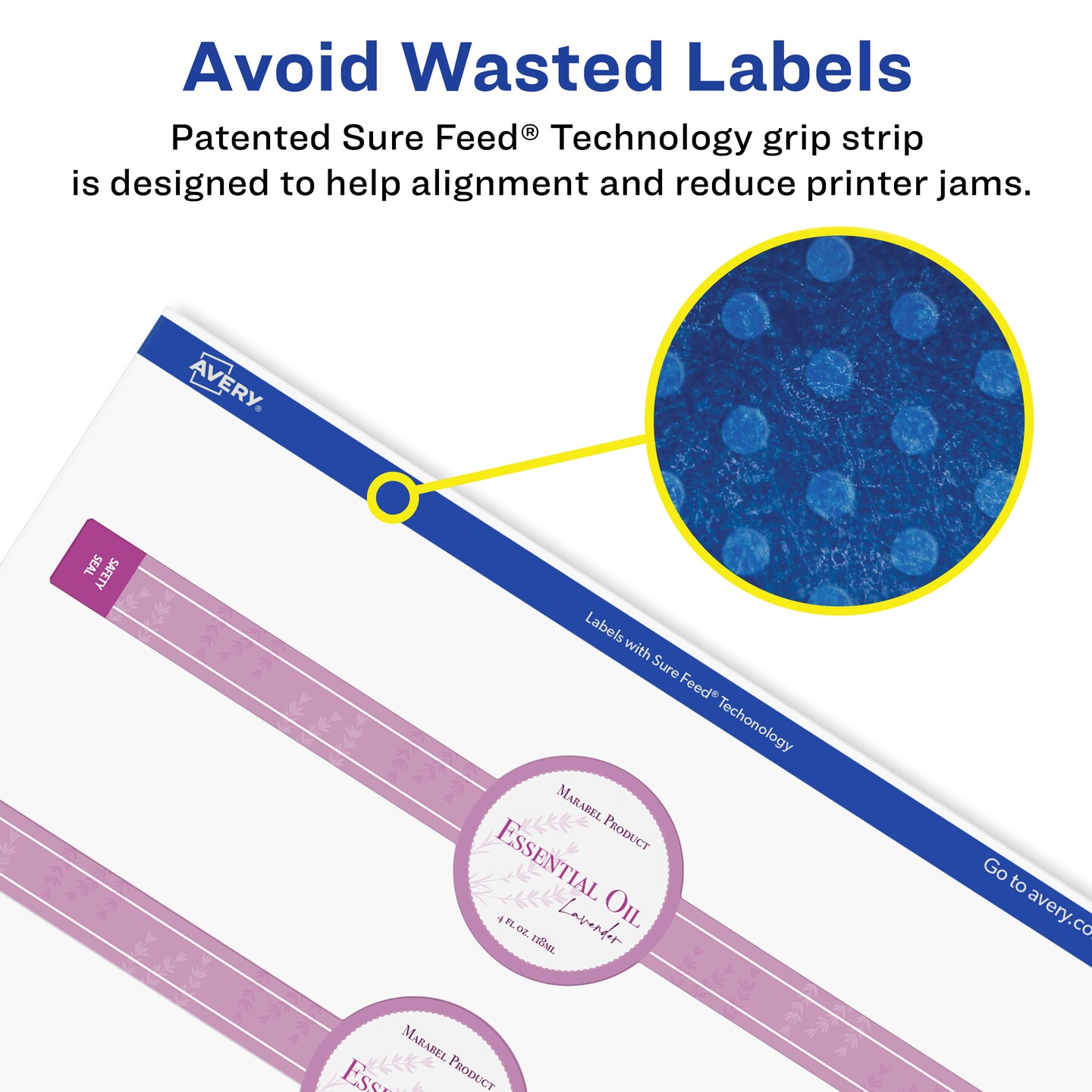 Avery Glossy Clear Wraparound Labels with Sure Feed, 2-3/8&#x22; x 8&#x22;