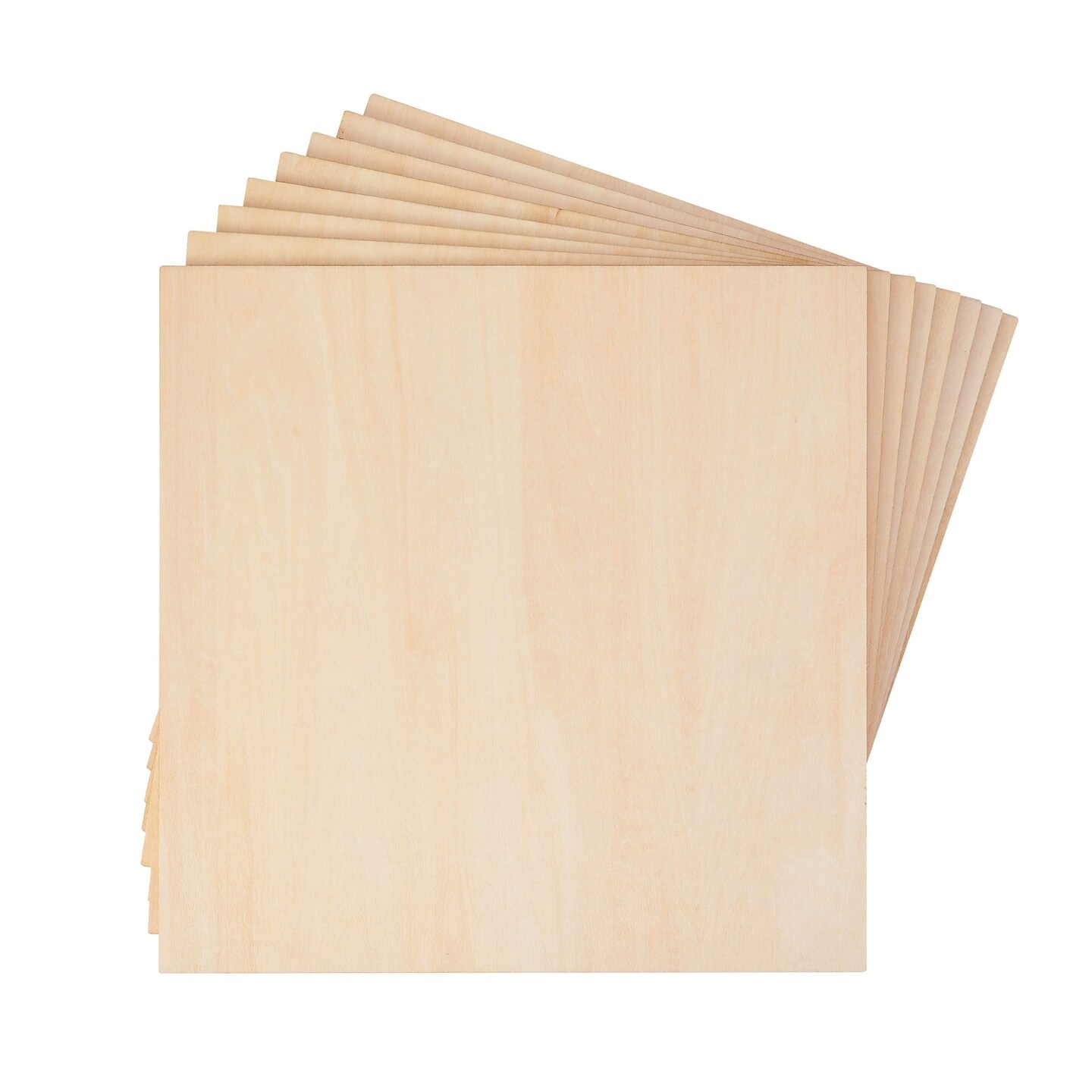 Thin Basswood Sheets, Wood Squares for Crafts 10x10, 3mm Plywood for Laser Cutting, Wood Burning (8 Pack)