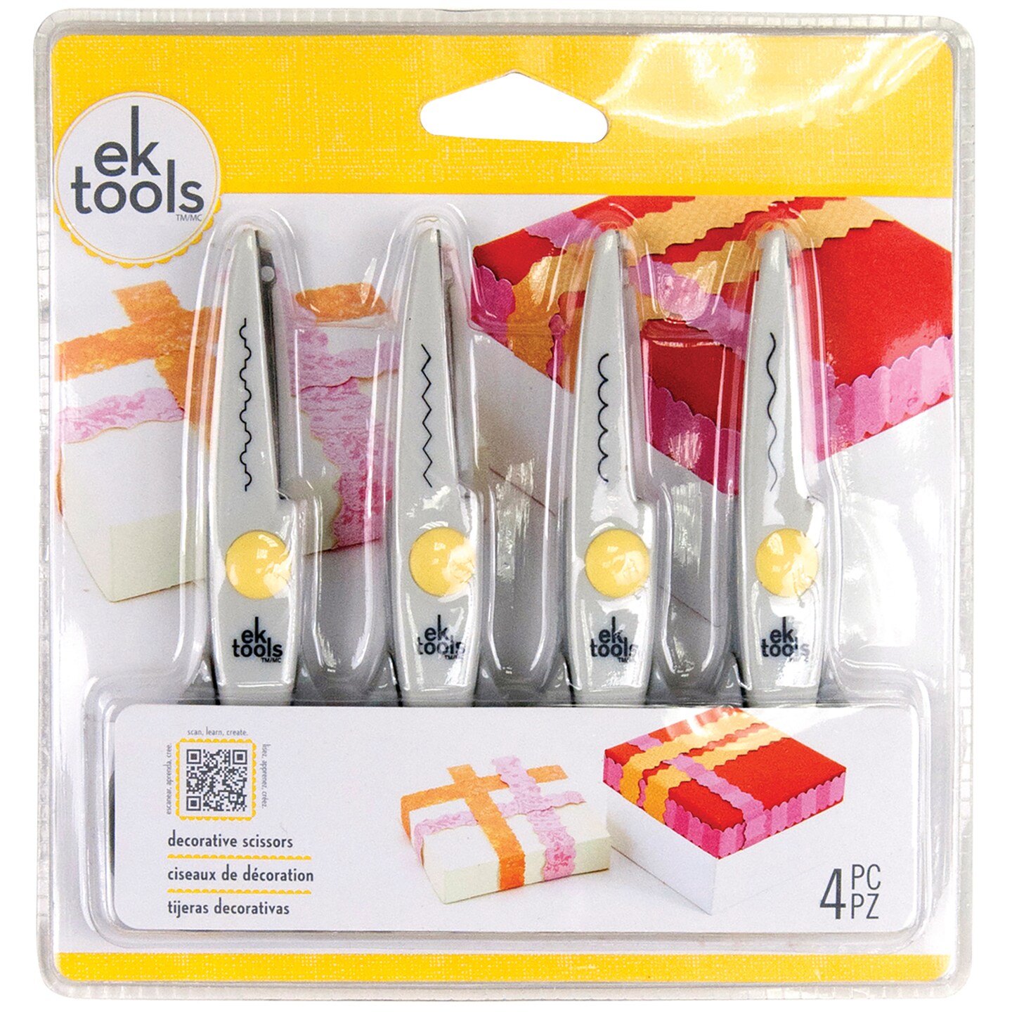 Decorative Scissors 5.5&#x22; 4/Pkg-Deckle, Wave, Scallop &#x26; Zigzag