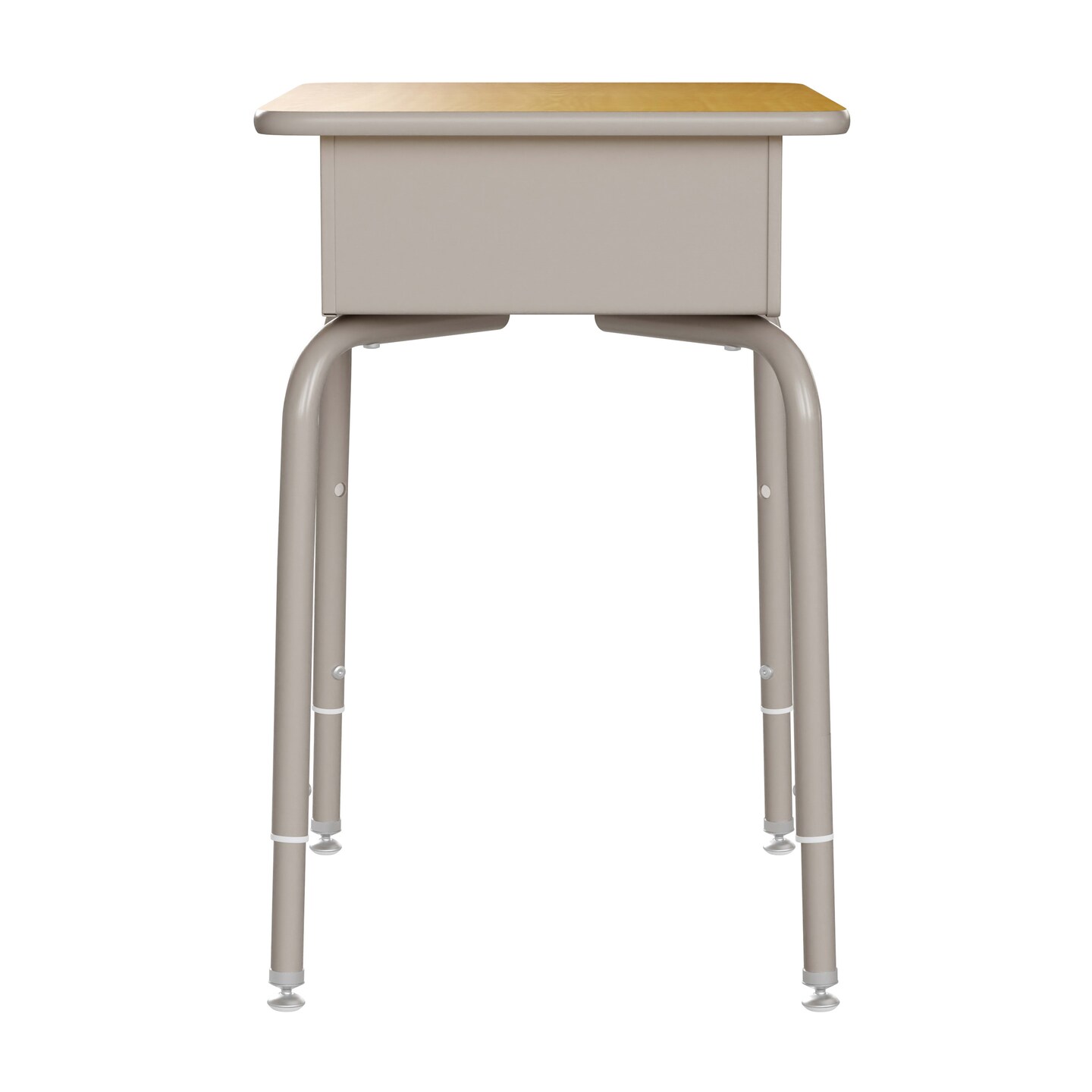 Emma and Oliver Jacobs Desk/Chair Set with Metal Open Front Storage Box, Desktop, Metal Frame and Stackable Flex Comfort Classroom Chair