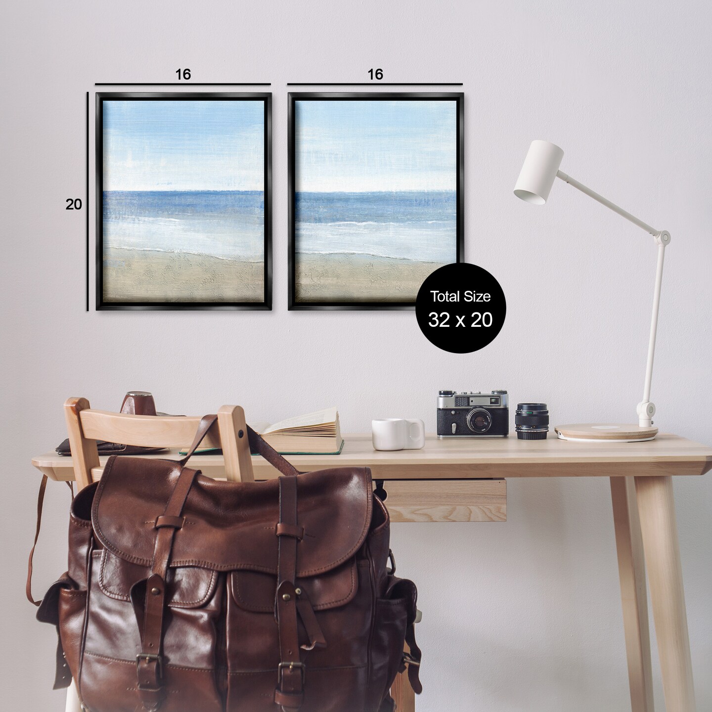 Stupell Industries Coastal Seafoam Beach Waves Framed Floater Canvas Wall Art