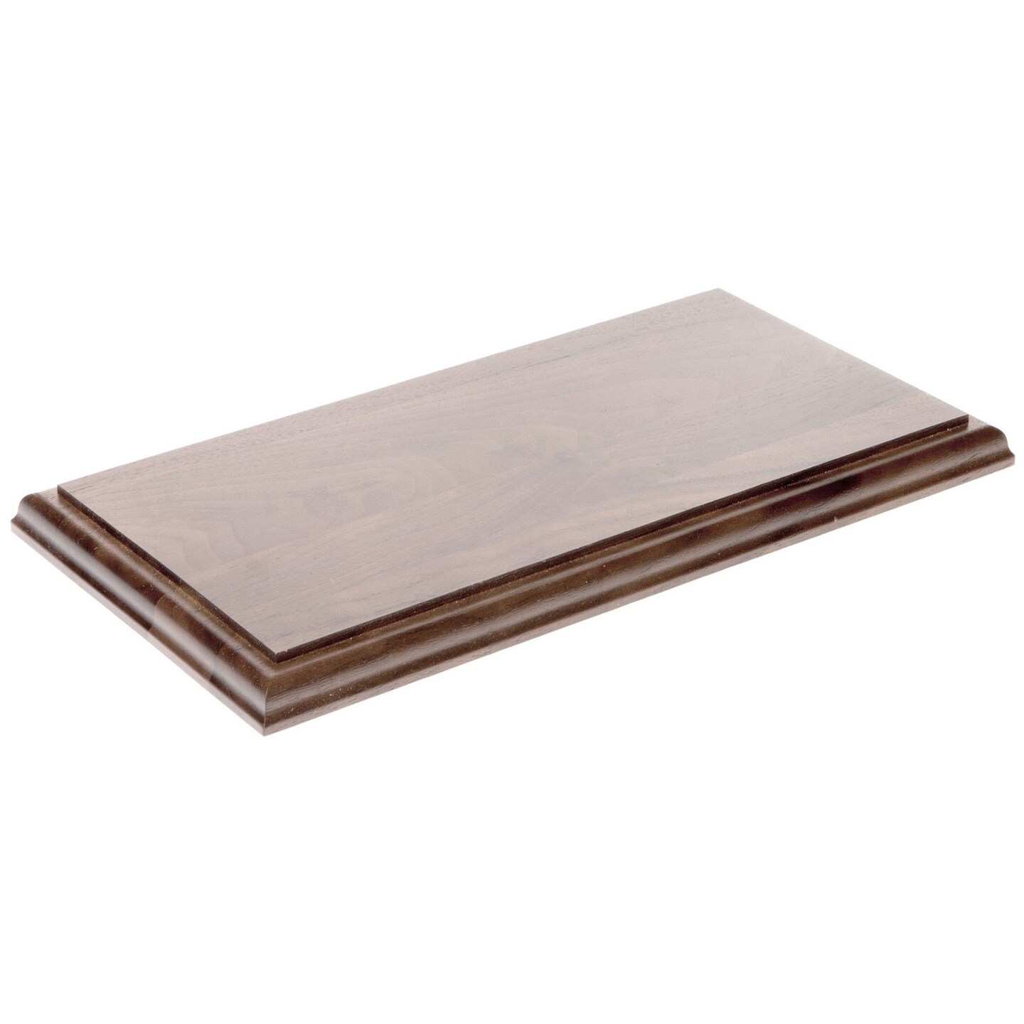 Plymor Solid Walnut Rectangular Wood Display Base with Ogee Edge, 12.75" W x 6.75" D x 0.75" H