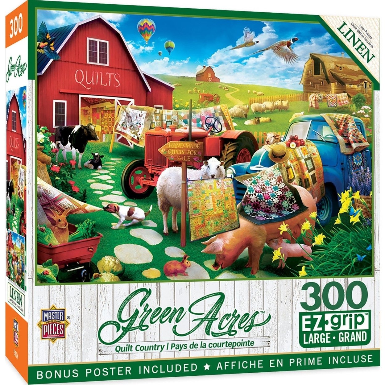 Masterpieces Green Acres Ez Grip Jigsaw Puzzle 300 Piece Farm Animals 18X24
