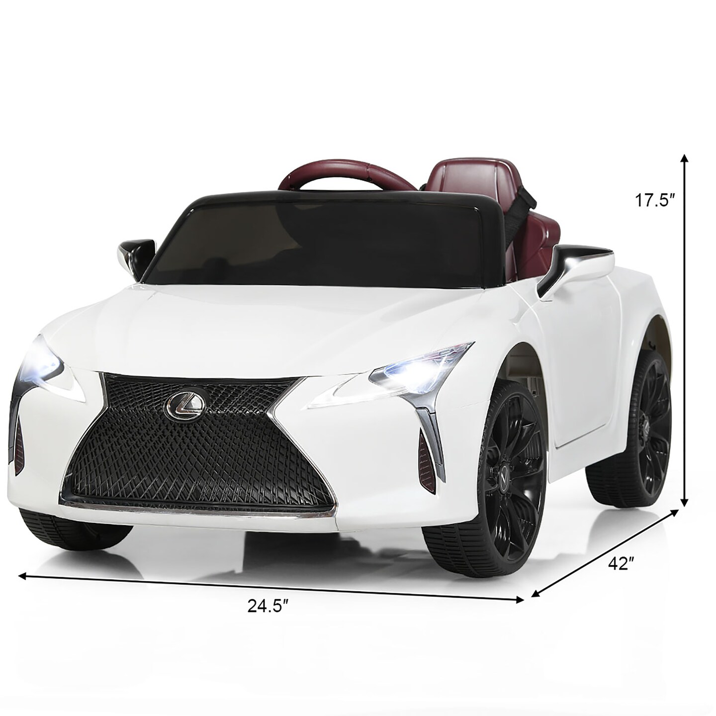 Costway 12V Kids Ride on Car Lexus LC500 Licensed Remote Control Electric Vehicle White