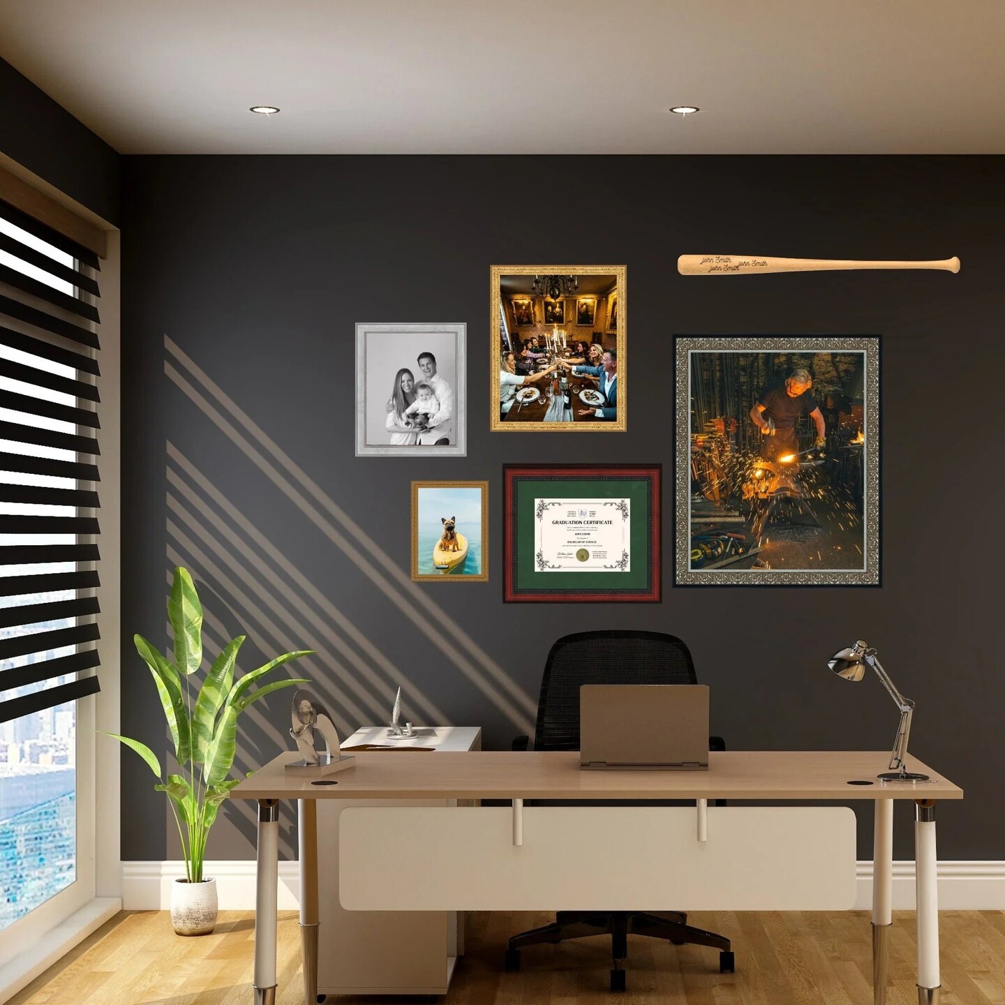 University of Vermont 11x14 Diploma Frame for 8.5x11 Certificate Green