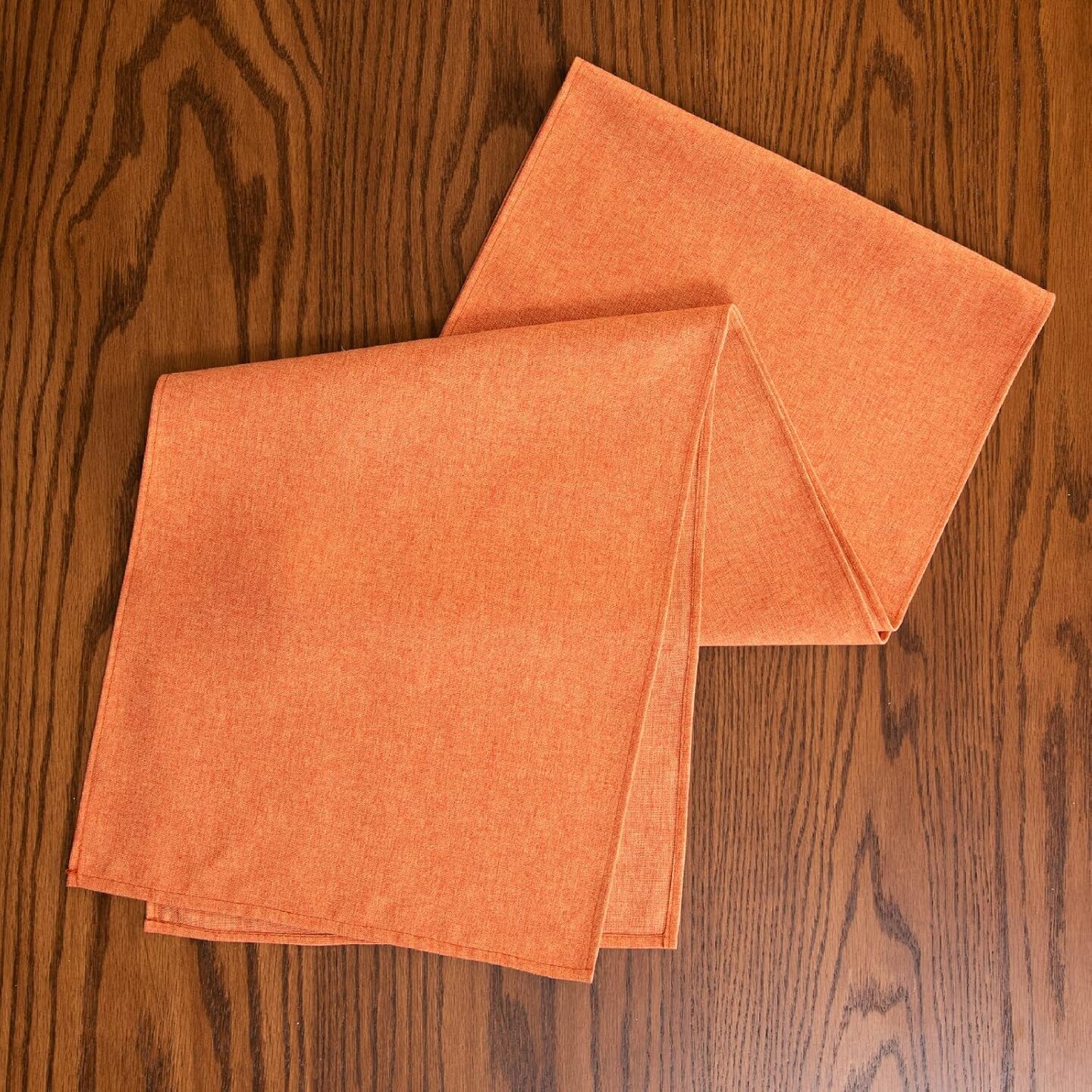 Table Runner 13 x 72 Inches Long, Cotton Linen Farmhouse style - (Fall-Orange, 13&#x201D; x 72&#x201D;)