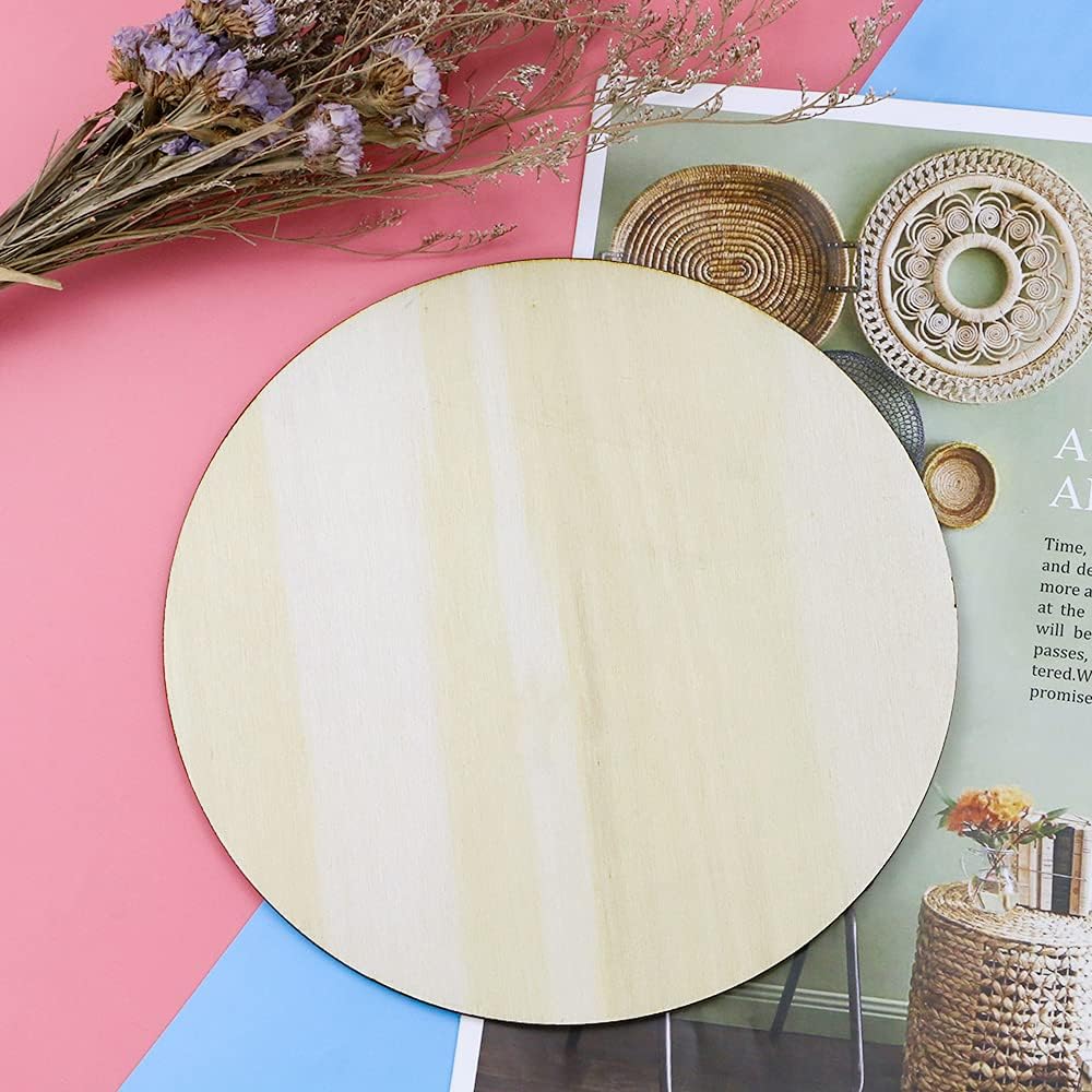 20Pcs 8 Inch Wood Rounds for Crafts, Unfinished Wood Circles