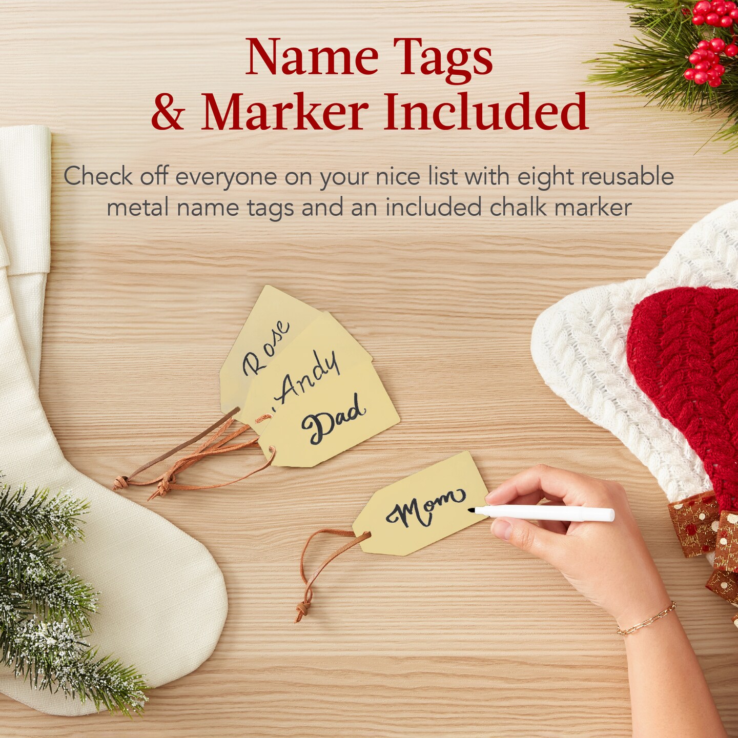 Best Choice Products 3ft Christmas Stocking Stand, Hanging Holiday D&#xE9;cor Display w/ Name Tags, Chalk Marker
