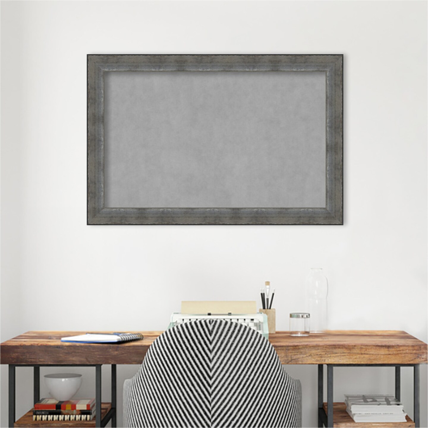 Forged Pewter Wood Framed Magnetic Board
