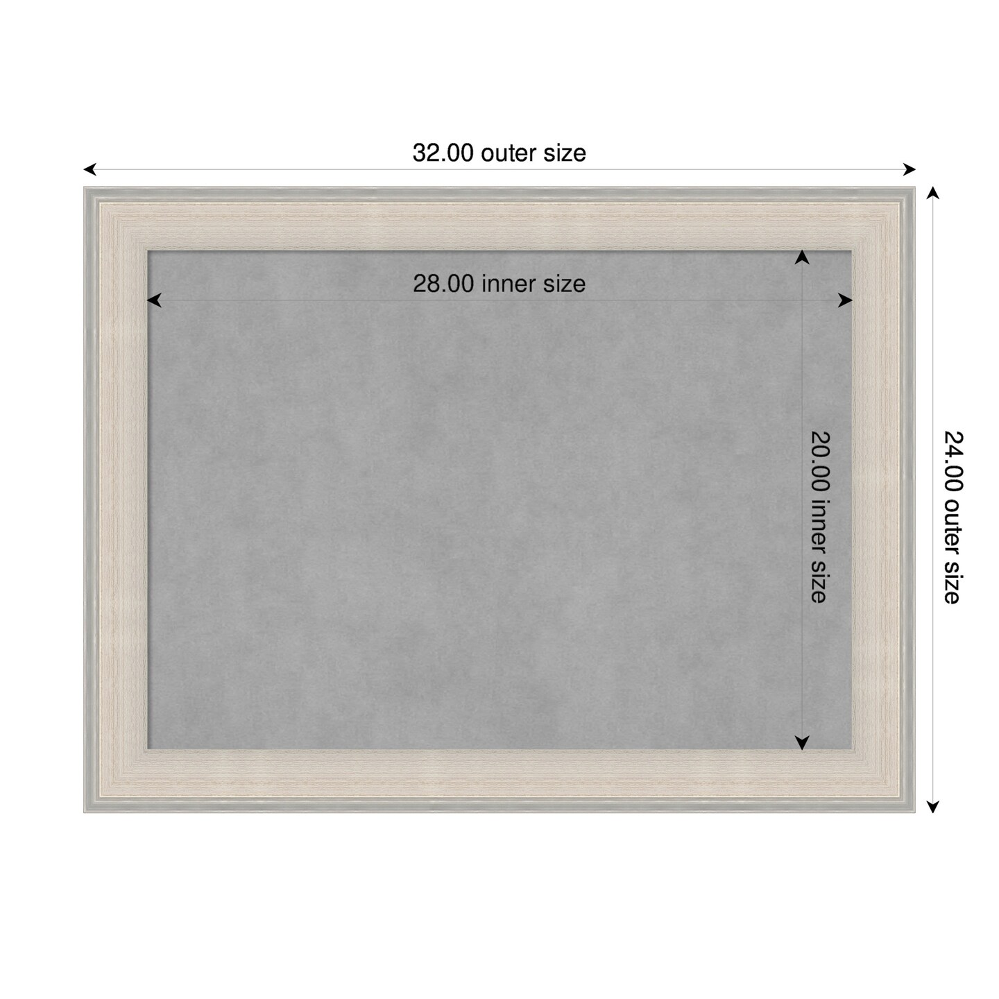 Cottage White Silver Wood Framed Magnetic Board