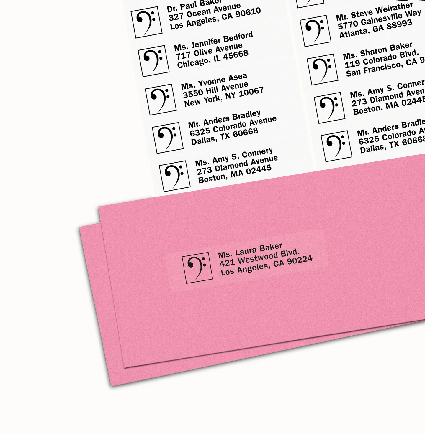 Avery Matte Clear Address Labels, Sure Feed Technology, Inkjet, 1&#x22; x 4&#x22;, 200 Labels (18661)