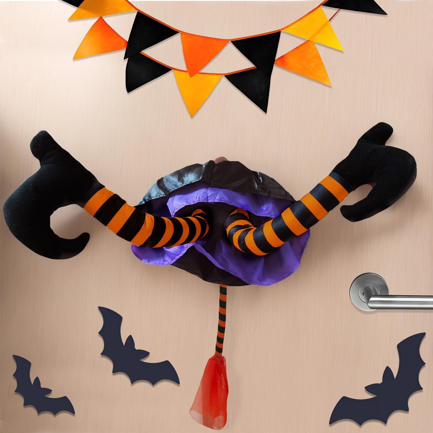 Outdoor Halloween Decorations Large Crashing Witch into Tree Hanging Decor