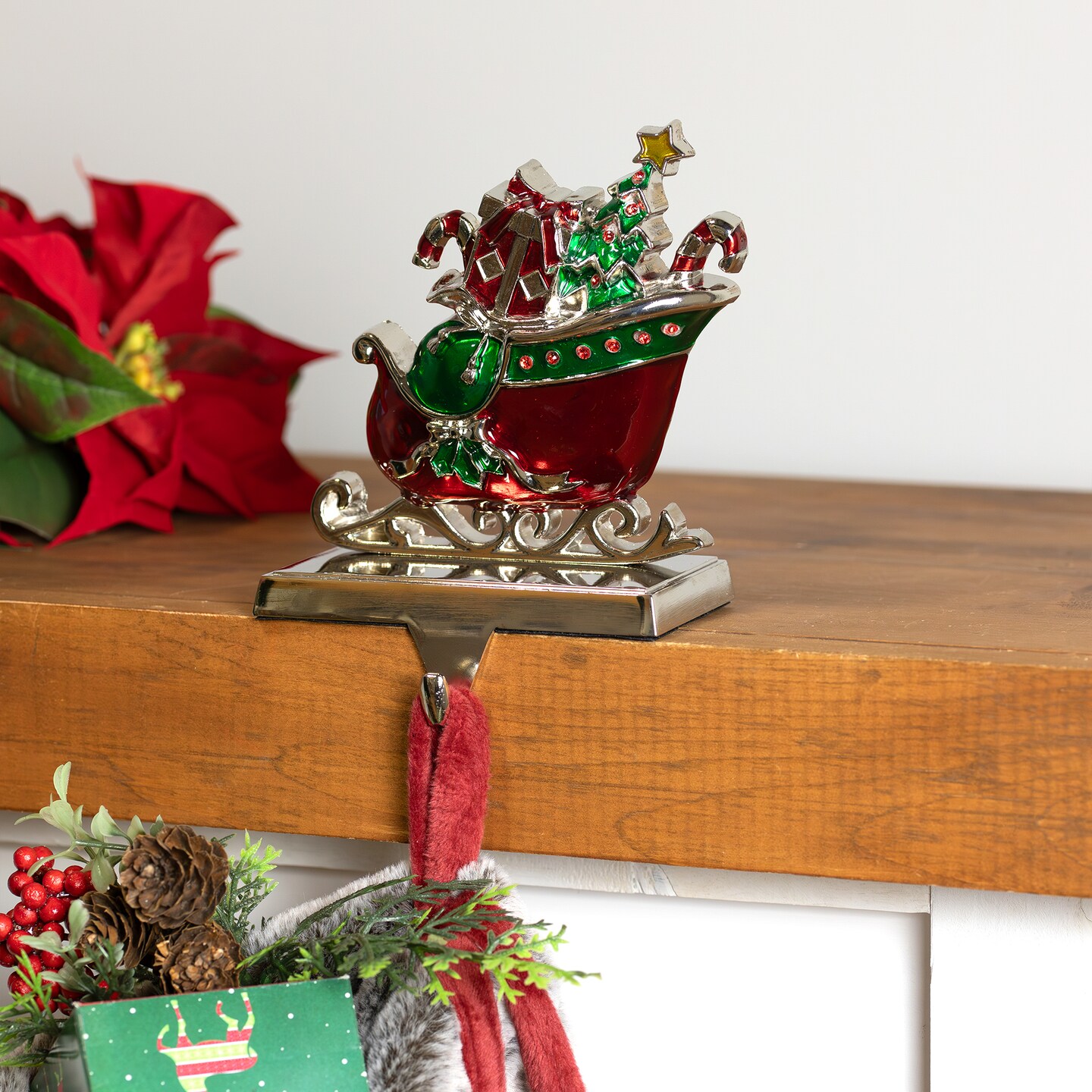Northlight Present Filled Sleigh Christmas Stocking Holder - 5.5&#x22;