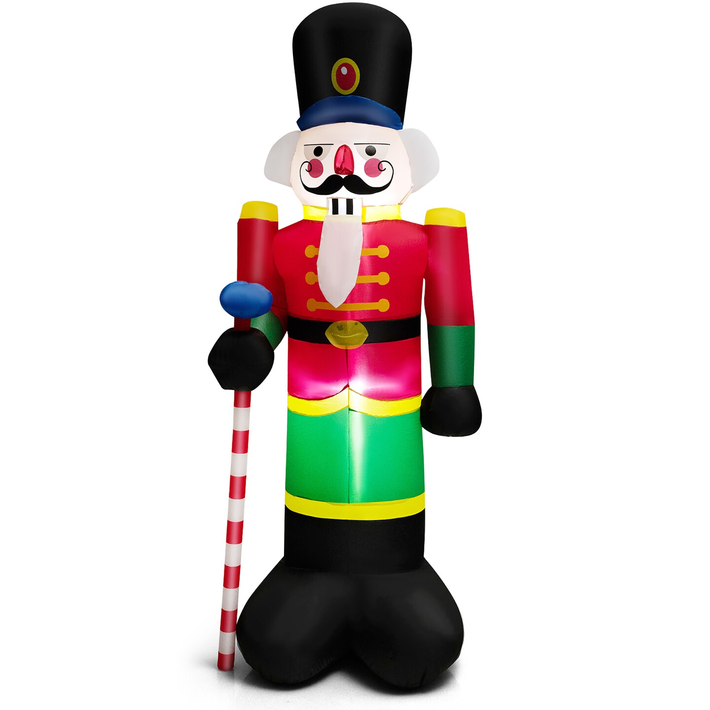 Costway 8FT Inflatable Nutcracker Soldier w/ 2 Built-in LED Lights, Sandbags &#x26; Air Blower