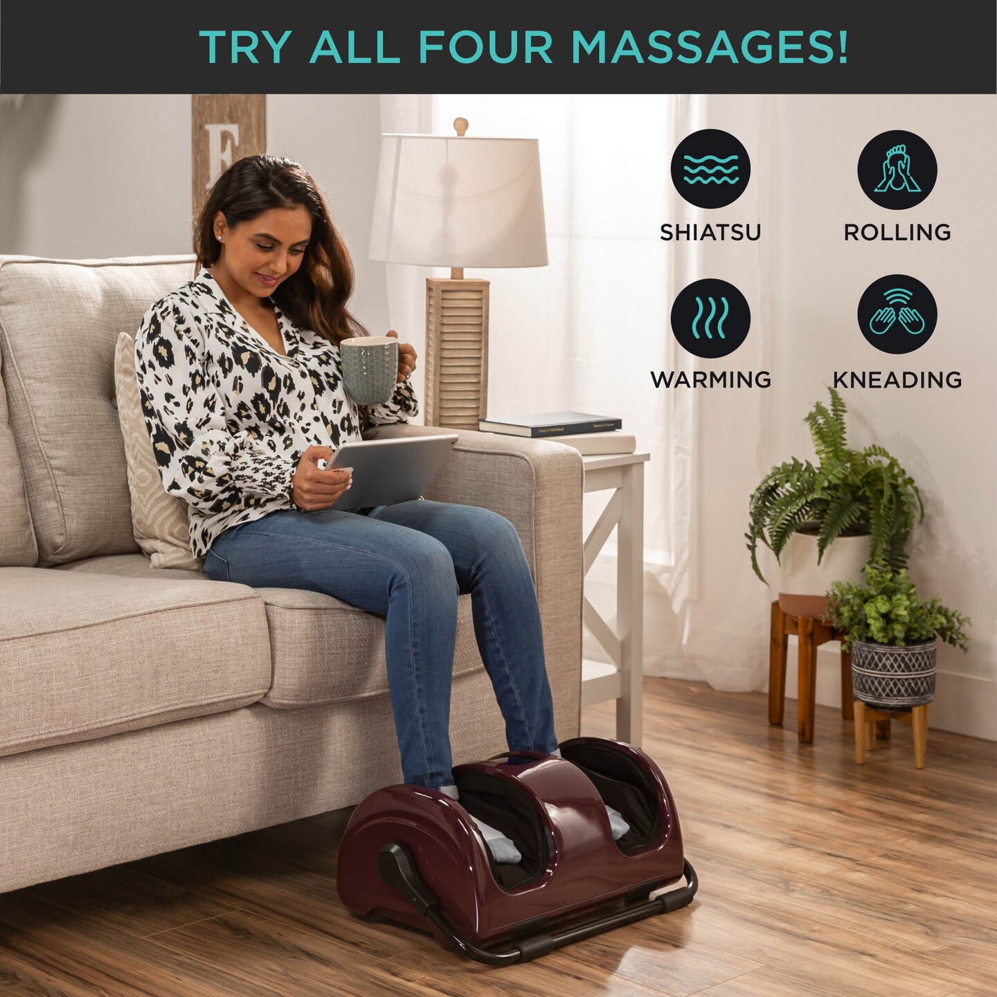 Best Choice Products Foot Massager Machine, Therapeutic Reflexology Massager w/ High-Intensity Rollers