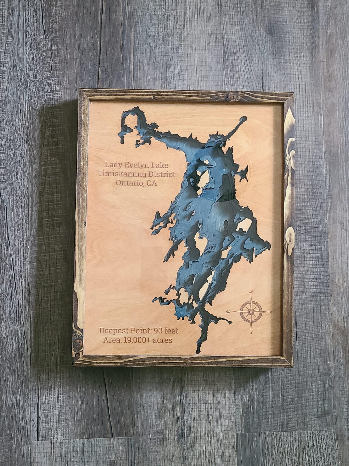 Lady Evelyn Lake, Canada 3d Wood Map | MakerPlace by Michaels