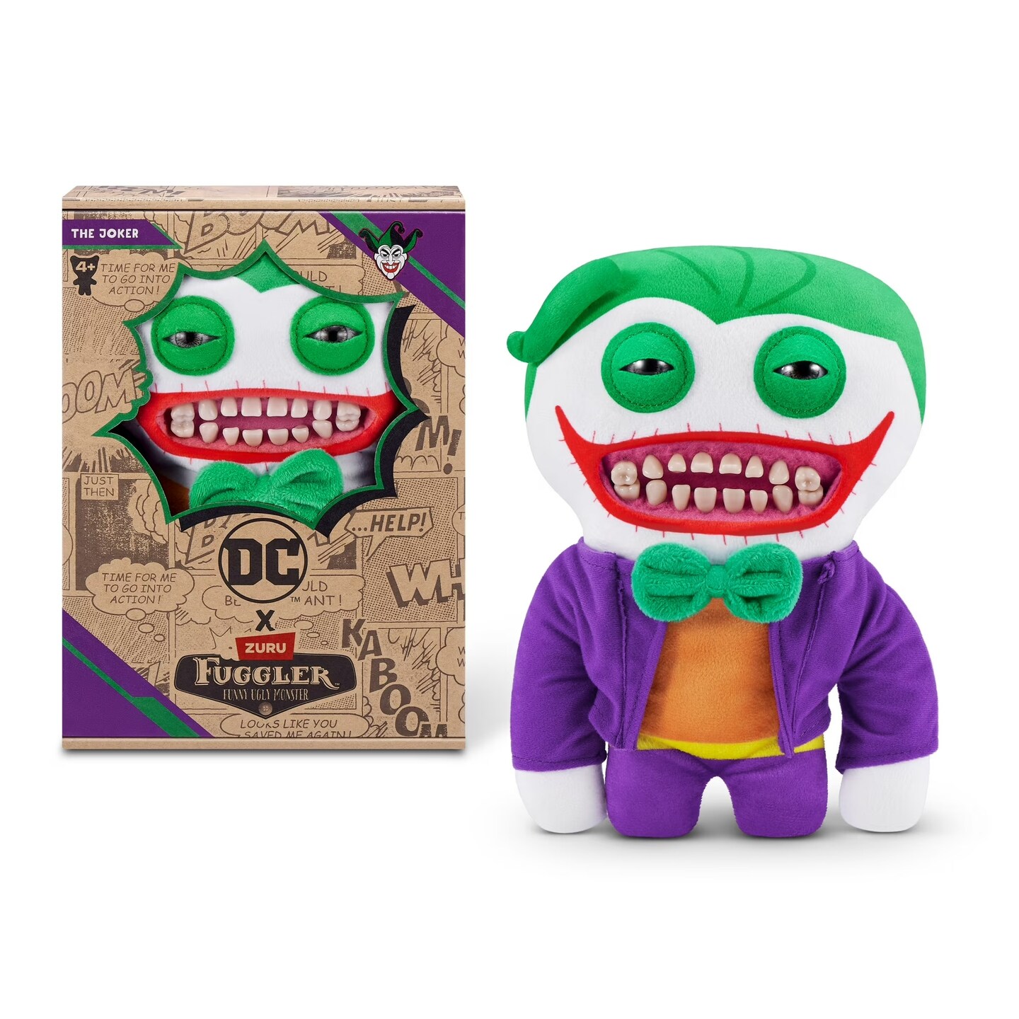 Fuggler ZURU ジョーカー(1体) Fuggler x DC by ZURU Joker Funny Ugly Monster Plush, Color: Green