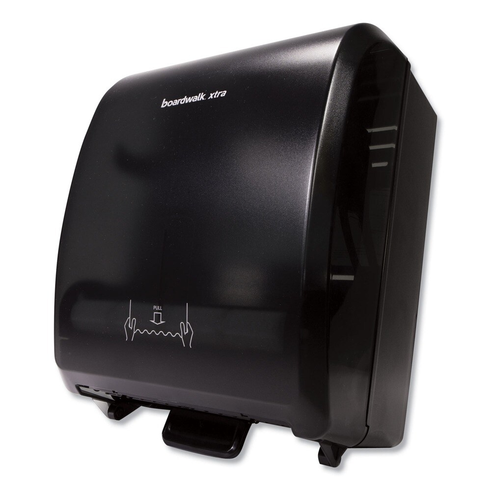 Boardwalk 12.31 in. x 9.31 in. x 15.94 in. Xtra Mechanical Hands-Free Towel Dispenser - Black (1-Carton)