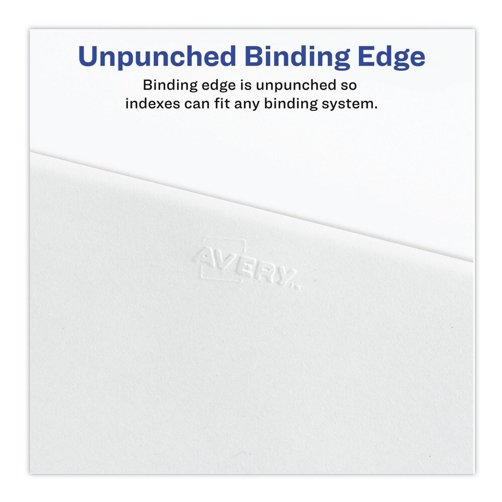 Avery 11 in. x 8.5 in. 25-Tab 126 to 150 Avery Style Preprinted Legal Exhibit Side Tab Index Dividers - White (1-Set)