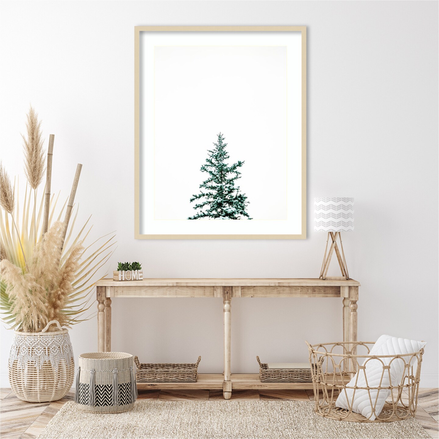 Winter Trees V by Justine Milton Wood Framed Wall Art Print
