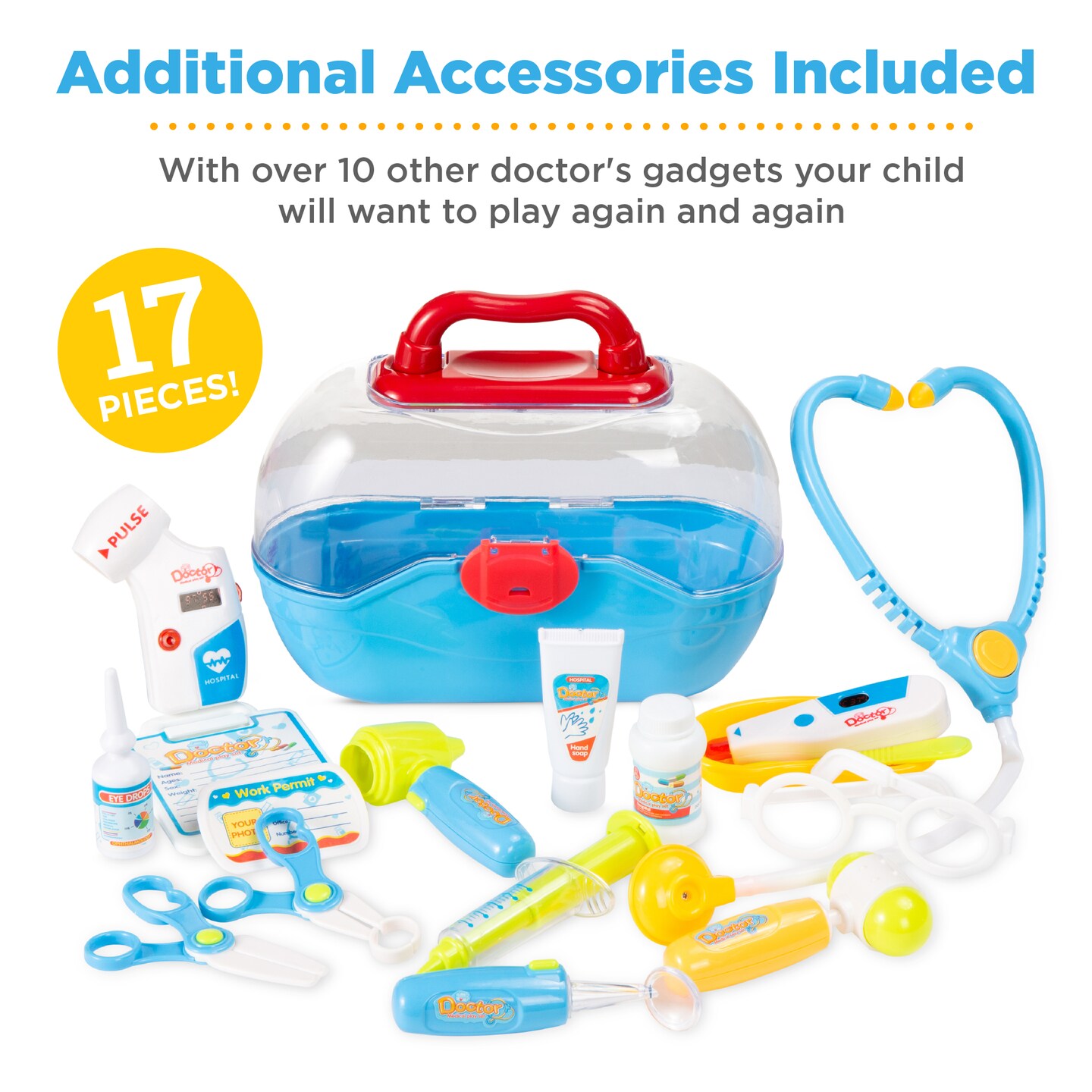 Best Choice Products Play Doctor Kit for Kids, Pretend Medical Station Set with Carrying Case, Mobile Cart
